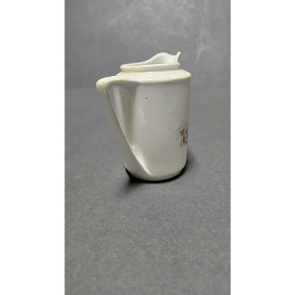 Vintage Floral Porcelain Mini Creamer Pitcher White Pink Flowers Small 196 China - Picture 3 of 7